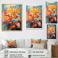 thumbnail image 4 of Designart "Orange Pink Palm Trees modern I" Floral Canvas Wall Art, 4 of 5