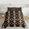 thumbnail image 2 of Manfei Southwestern Aztec 3 Pieces Queen Comforter Set for Female Men,Bohemian Theme Ultra Soft Bedding Sets,Tribal Aztec Bedding Comforter Set,Lightweight Room Decor,Reversible, 2 of 8