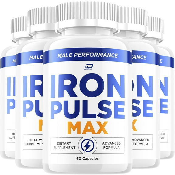 Iron Pulse Max for Men Capsules – IronPulse Max Vitamin Complex Pills, 5 Pack, 300 Capsules