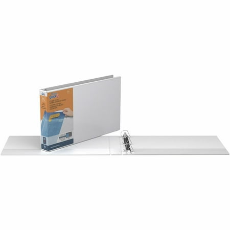 Stride® QuickFit® D-Ring Overlay Binders, Ledger, 1 1/2" Rings, 11" x 17" Sheet Size, 61% Recycled, White