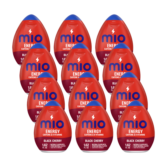 MiO Energy Black Cherry Liquid Water Enhancer, 1.62 oz Bottles (Case of 12)
