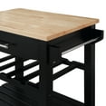 thumbnail image 6 of Convenience Concepts Ellaine 4 Tier Small Butcher Block Kitchen Island Cart with Drawer and Wine Rack, Black/Butcher Block, 6 of 11