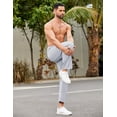 thumbnail image 2 of COOFANDY Men's Sweatpants Casual Lounge Cotton Pajama Yoga Pants Open Bottom Straight Leg Male Sweat Pants with Pockets XL Gray, 2 of 4