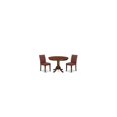 thumbnail image 5 of Dining Table Set - 3 Piece Round Kitchen Table with 2 Burgundy Chairs - Mahogany Finish, 5 of 5