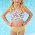 thumbnail image 2 of Little Girls Swimsuits Swimsuit Girl, Summer Toddler Girls Cartoon Printed Ruffles Two Piece Swimwear Swimsuit Bikini Bathing Suits Set, 2 of 8