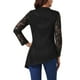 thumbnail image 3 of INSPIRAR CHIC Blusas de Encaje para Mujeres de Manga Larga Cuello Mock Dobladillo Asimétrico Casual Elegante Camisas L Negro, 3 of 5