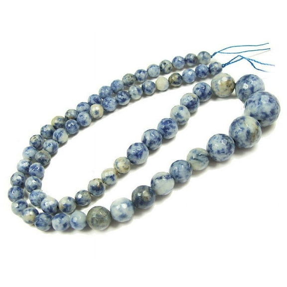 6-14mm Denim Lapis Faceted Graduated Round Beads Genuine Gemstone Natural Jewelry Making