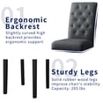 thumbnail image 5 of Subrtex Upholstered Parsons Chair Linen Fabric Dining Chair (Set of 2, Gray), 5 of 9