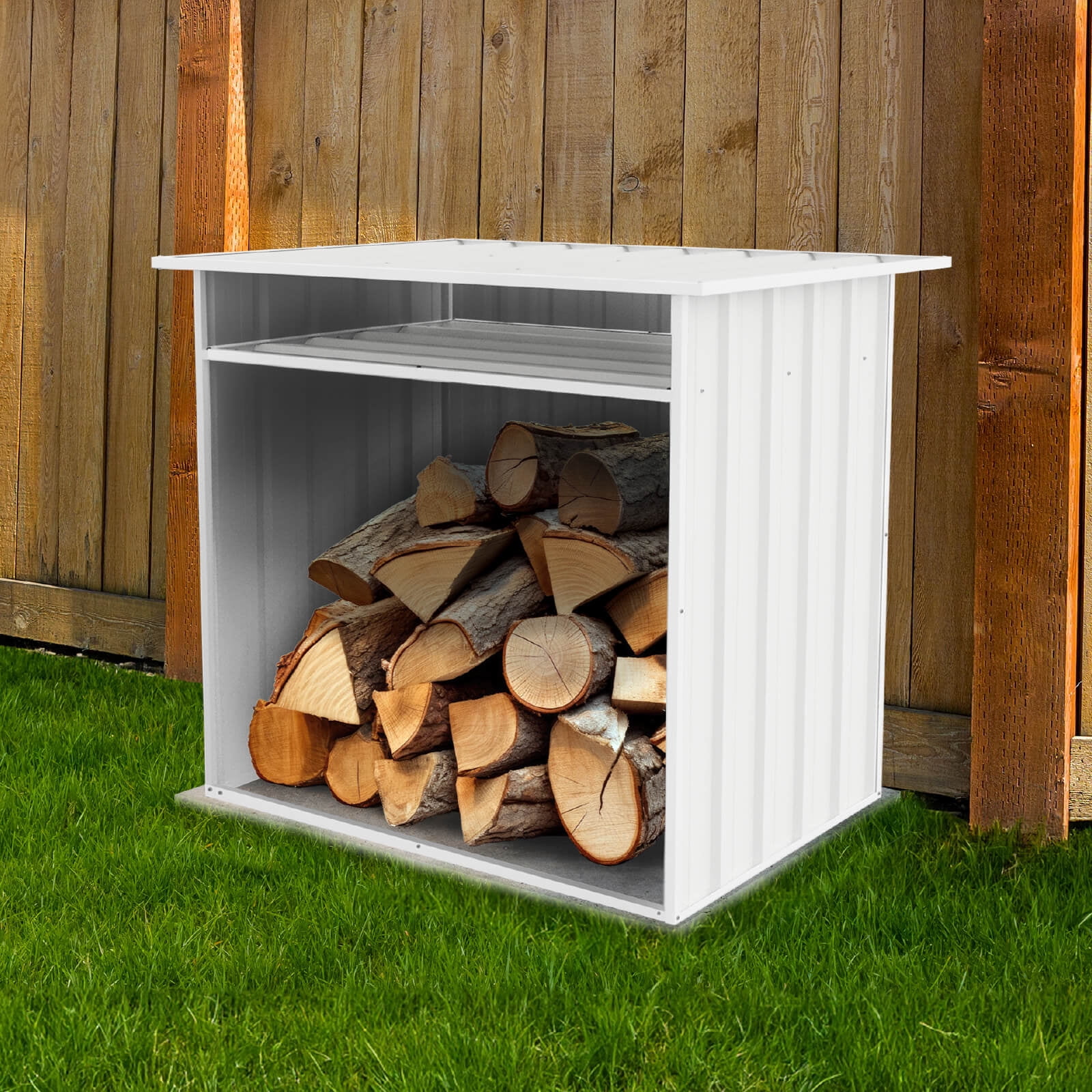 Absco Woodstore 4' x 2.5' x 3.7 Metal Storage Shed - Surfmist