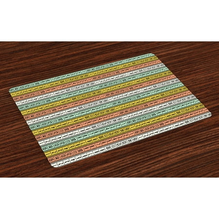 

Pastel Placemats Set of 4 Fashion Couture Horizontal Measuring Tape Tailor Pattern Illustration with Numbers Washable Fabric Place Mats for Dining Room Kitchen Table Decor Multicolor by Ambesonne