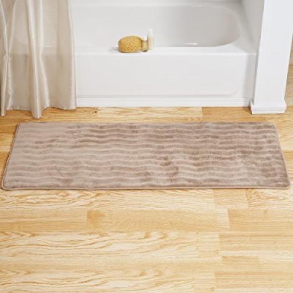 Bedford Home Memory Foam Extra Long Bath Rug Mat Taupe 24x60