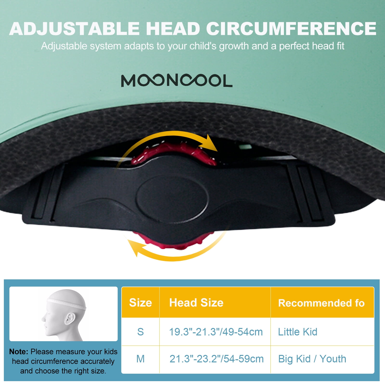 MOONCOOL Bike Helmets Protection Gear Set, Bicycle Helmet Knee Pads Elbow Pads Wrist Guards, Adjustable Helmet, Bicycle Scooter Roller Skate, for 3~14 Years