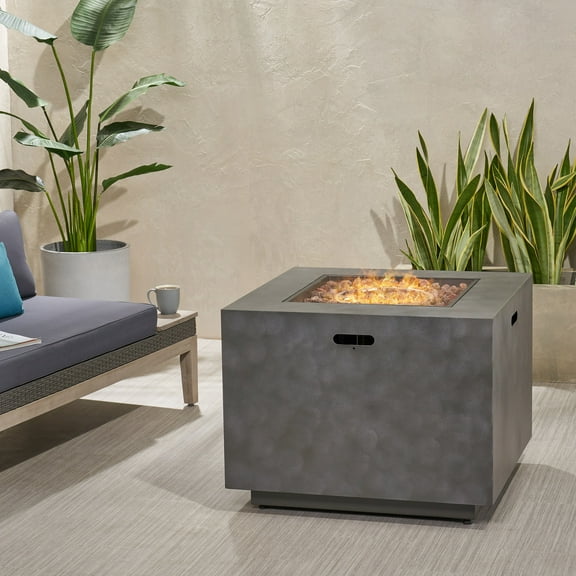 Noble House Wellington 33" Square Fire Pit in Concrete