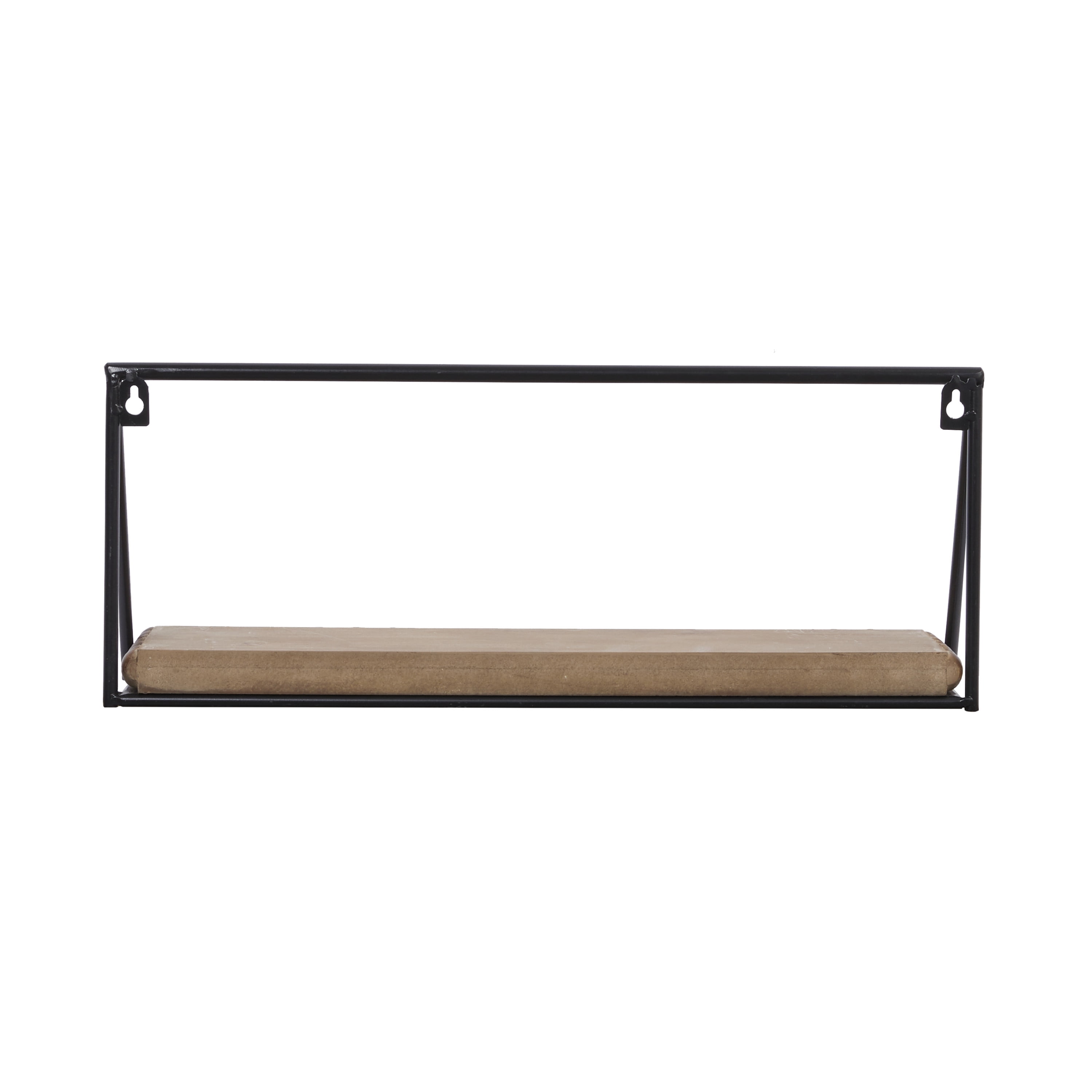 DecMode 24",19",14"L Metal Industrial Wall Shelf, Black, 3 - Pieces