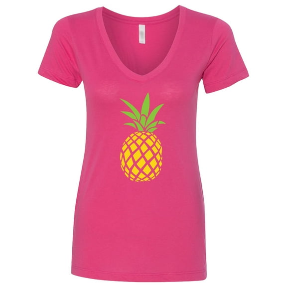 Inktastic Summer Pineapple Women's V-Neck T-Shirt