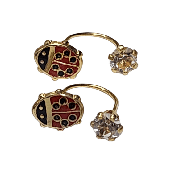ARETES DE CATARINA DE ORO LAMINADO 1 PAR