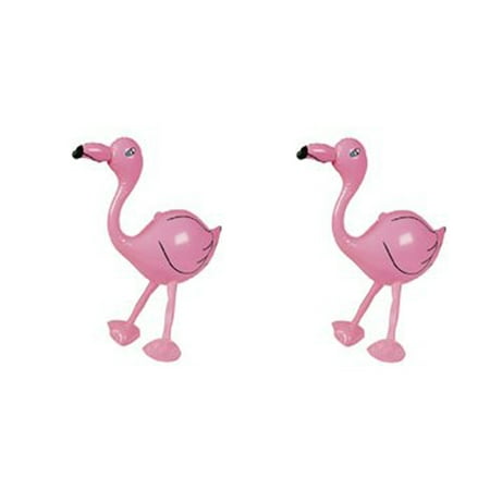 Lot of 2 28" Inflatable Pink Flamingo Luau Tropical Party Decor