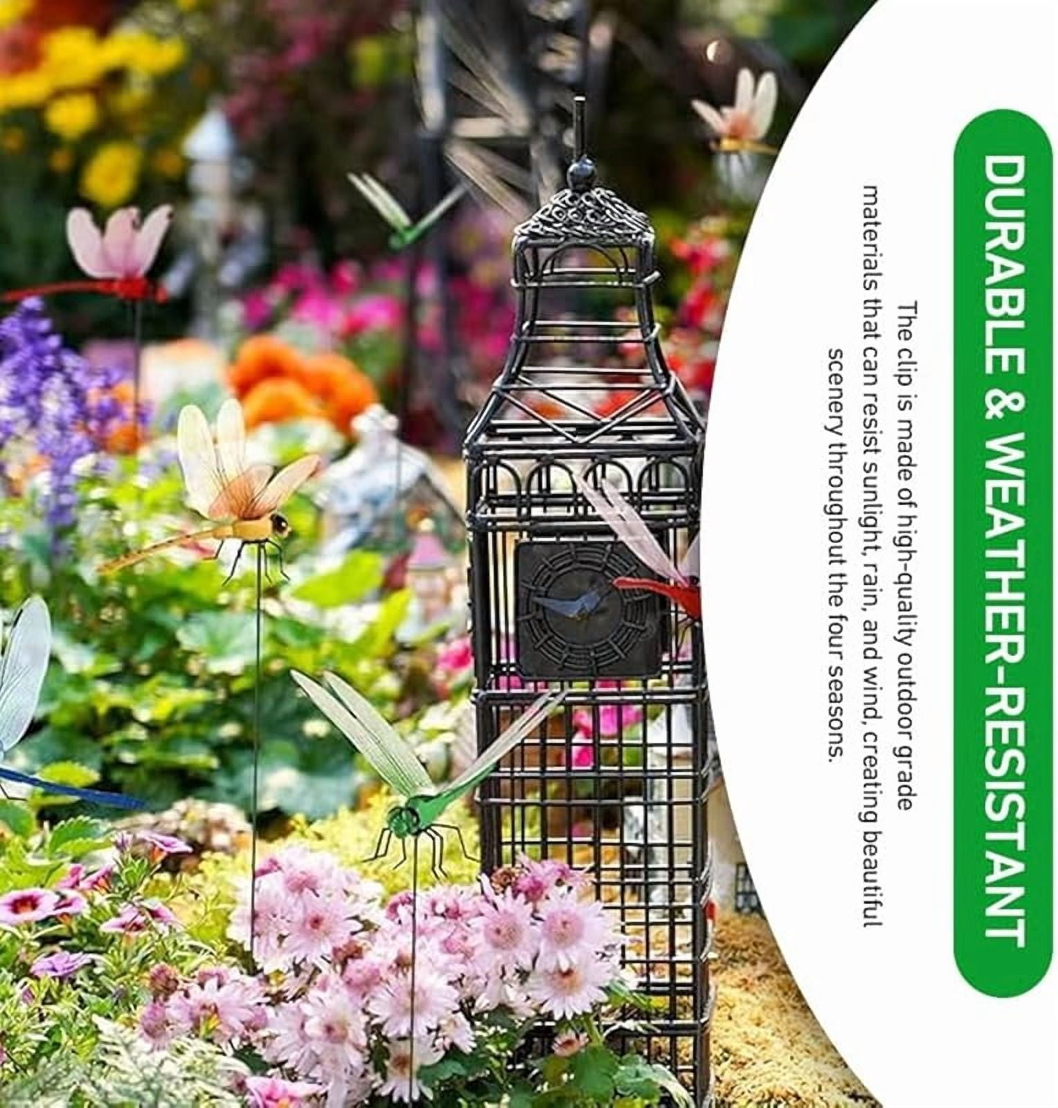 HZMSYQ Dragonfly Clip Bug Repellent, Fake Dragon Fly Hat Clips, 3D Dragonfly Garden Stakes Decor, Realistic Humming Bird Stakes, Artificial Clip-On Fly Deterrent for Indoor Outdoors