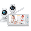 Campark Video Baby Monitor with 4.3" LCD Split Screen, 2 Cameras, Two-Way Talk, Night Vision