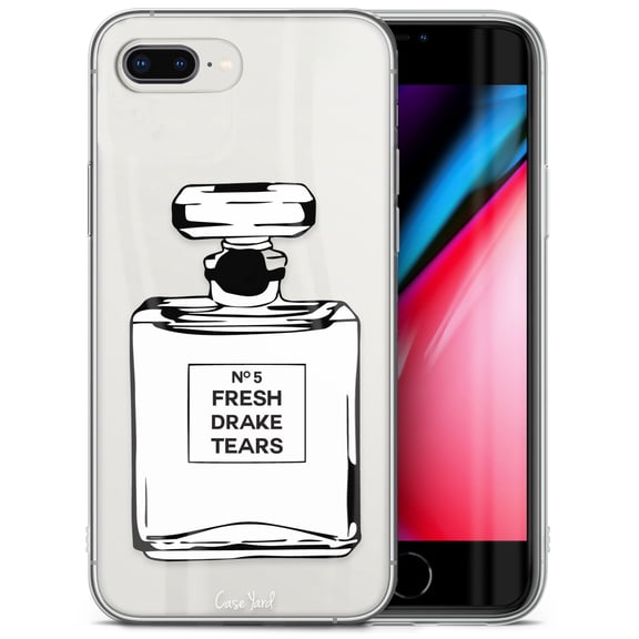 Case Yard iPhone-8-Plus Case Clear Soft & Flexible TPU Ultra Low Profile Slim Fit Thin Shockproof Transparent Bumper Protective Cover Drop Protective Cell Phone Cases (Drake Tears)