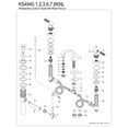 thumbnail image 6 of Kingston Brass KS4943KNL Convergent Two-Handle 3-Hole Deck Mount Widespread Bathroom Faucet with Knurled Handle and Brass Pop-Up in Antique Brass, 6 of 8