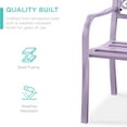 thumbnail image 5 of Best Choice Products Outdoor Steel Bench Garden Patio Porch Furniture w/ Floral Design Backrest - Lavender, 5 of 8