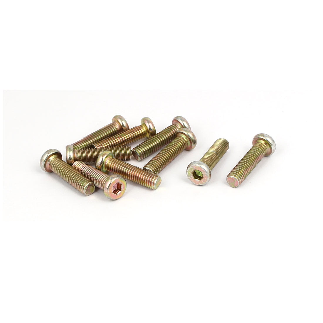 M8 x 30mm Fully Thread Hex Socket Drive Flat Head Screws Bolts Fasteners 10PCS