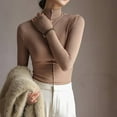 thumbnail image 3 of AherBiu Chandails à Manches Longues pour Femmes Couche de Base sous-Maillots Col Roulé Coupe Ajustée T-Shirts Blouse, 3 of 7