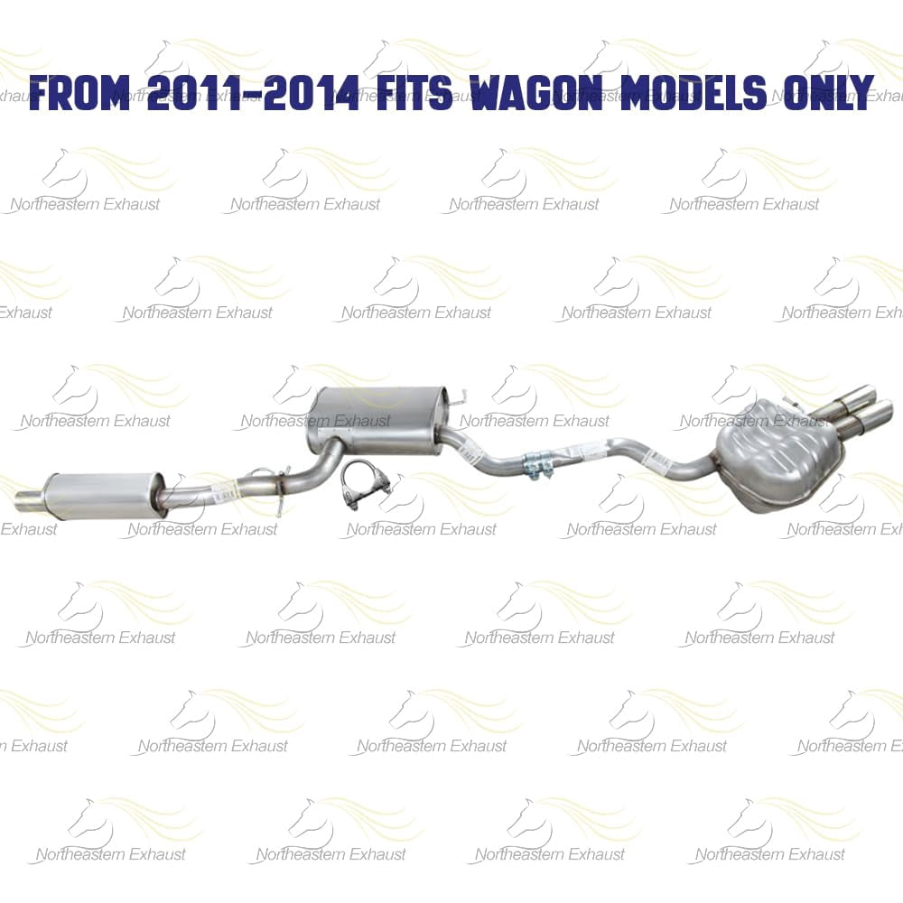 Northeastern Exhaust Resonator & Muffler Fits 2005-2014 VW Jetta 2.5L Wagon Models Only - Direct Fit | Stainless Steel