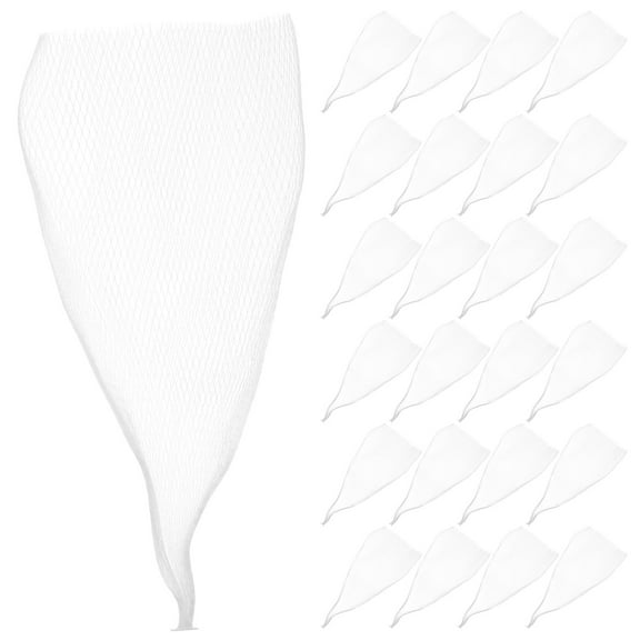 LEORX 100Pcs Elastic Mouth Disposable Kitchen Sink Drain Mesh Bags White Nylon Filter Prevents Food Scrap Clogs