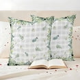 thumbnail image 3 of Eucalyptus Leaves Pillow Covers 2 Pack Green Leaf Gray White Plaid Vintage Pillowcase Waterproof Outdoor Throw Pillow Cover for Patio Garden Square Cushion 24”x24”, 3 of 9