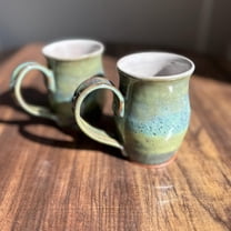 10oz Handmade Stoneware Mug, Green Coffee Mug, Ceramic Coffee Mugs, Ceramic Mugs for Water Tea Coffee Milk Juice