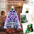 thumbnail image 6 of Gymax 3 FT Fiber Optic Christmas Tree w/93 Branch Tips Topper Star Folding Metal Stand Green, 6 of 10