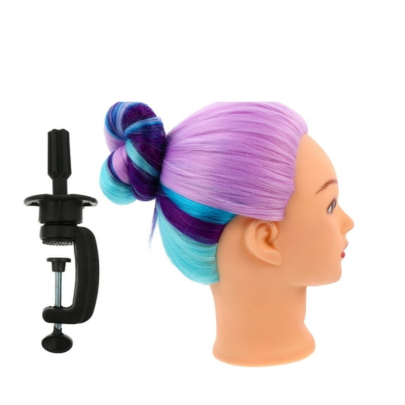 Hair Styling Manikin Realistic Synthetic Hair High Temp Silk Hair Training Cosmetology Doll
