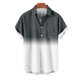 thumbnail image 3 of Mens Casual Manga Corta Botón Abajo Camisas Turndown Cuello Blusa de Impresión, Poliéster Ligero Top de la Moda para el Verano Al Aire Libre Y el Uso Diario, 3 of 6