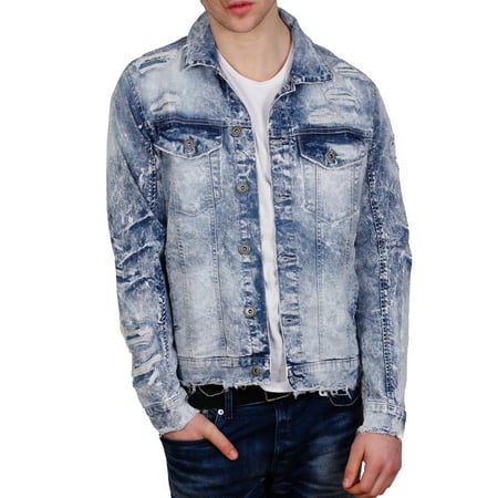 Jordan Craig - Jordan Craig Shredded Denim Jacket - Walmart.com