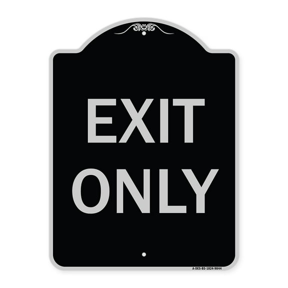SignMission Designer Series Sign - Exit Only | Black & Silver 18" x 24" Heavy-Gauge Aluminum Architectural Sign | Protect Your Business & Municipality | Made in the USA