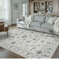 thumbnail image 3 of BERTHMEER 6'x9' Vintage Area Rugs for Living Room Gray Rugs for Bedroom Kitchen Non Slip Washable Carpets Office Farmhouse Dorm Dining Room Oriental Traditional Distressed Rugs, 3 of 7