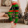 thumbnail image 2 of TTUHYWXI Women's Funny Printed Ugly Christmas Leggings Soft Stretchy Holiday Tights (Dark Green, L), 2 of 7