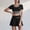 Black, variant on SEMPAI Womens 2 Piece Skirt Sets Athletic Tennis Skirts Tracksuit Crew Neck Short Sleeve Crop Sweatshirt Casual Outfits