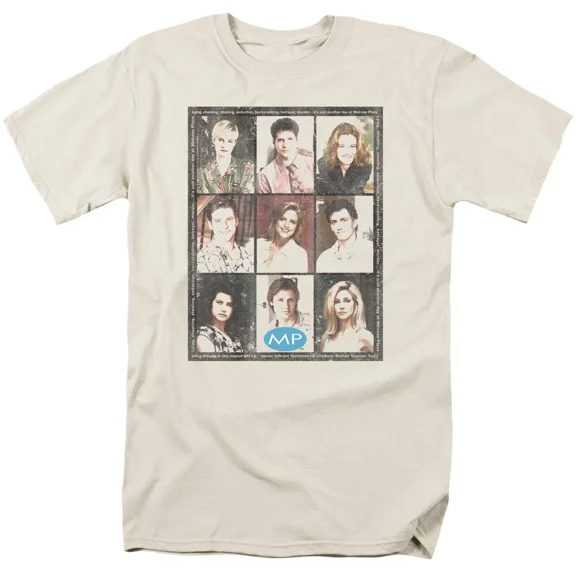 RARE Melrose Place Season 2 Cast Squared T Shirt Mens Licensed Classic TV Cream