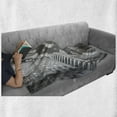 thumbnail image 6 of Black and White Soft Flannel Fleece Blanket, Urban Design Skyscrapers in Manhattan and the Cloudy Sky Digital Print, Cozy Plush for Indoor and Outdoor Use, 60" x 80", Black and White, by Ambesonne, 6 of 6