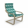thumbnail image 1 of Nautical Armchair Pad and Slipcover, Cartoon Design Swirling Ocean Waves Flow in Pastel Colors Print, 1 Piece Soft Cushion Replacement with Removable Cover, Teal and Pale Seafoam, by Ambesonne, 1 of 1