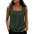 thumbnail image 2 of Erwazi Womens Square Neck Tank Top Button Wide Strap Sleeveless Casual Trendy Top, 2 of 9