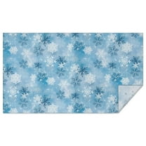 Light Blue Christmas Snowflake Pattern Rectangle Tablecloth 60"x102",Waterproof Polyester Rectangle Table Cloth, Wipeable Spillproof Polyester Tablecloth for Dining, Camping, Indoor and Outdoor