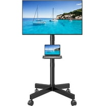 MOUNT PRO Mobile TV Stand, Rolling TV Cart for 23-60" TVs, Portable TV Floor Stand with Wheels,Adjustable Shelf & Tilt,Max VESA 400x400mm,up to 77 lbs