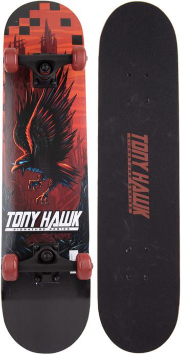 Tony Hawk 31" Popsicle Video Game Complete Skateboard with Pro Trucks- Ages 5+, Full Black Grip Tape, Wheel Diameter 50mm x 30mm, ABEC 3 Bearings- Hang