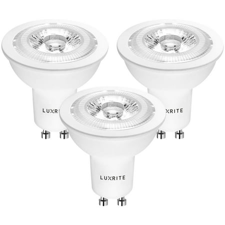 Luxrite LR21309 (3-Pack) 8W MR16 LED Bulb, 50W Halogen Replacement, Dimmable, Soft White 3000K, 550 Lumens, 40° Beam Spotlight, GU10 Base, Energy Star Qualified and UL (Best Led Gu10 Bulbs Uk)