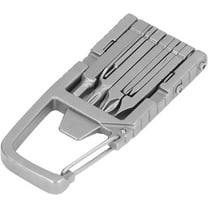 Folding Outdoor Multi Tool, Multifunctional Stainless Steel Ruler Screwdriver Bit Portable Keychain Multitool for Daily Use