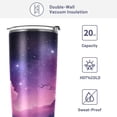 thumbnail image 4 of SKYSONIC Purple Forest Tumbler Stainless Steel Double Wall Vacuum Reusable Insulated Mug with Straw and Built-in Coaste for Cold and Hot Beverages, 20oz, 4 of 7